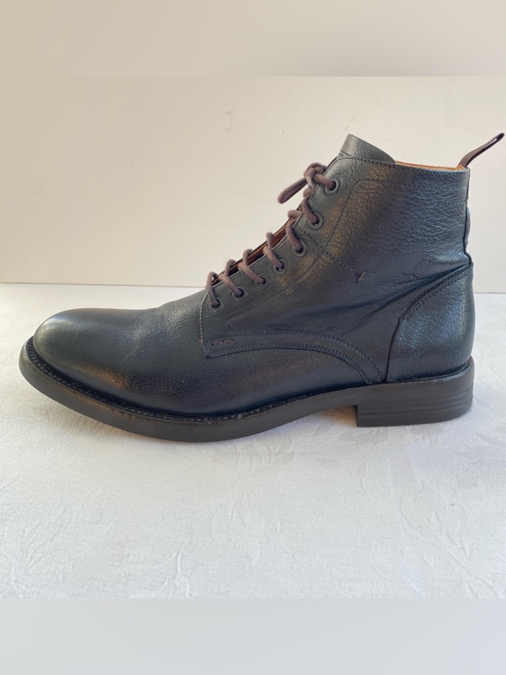 KRACK Heritage Black Pebbled Leather Boots Made in Portugal Size 10 Euro 43